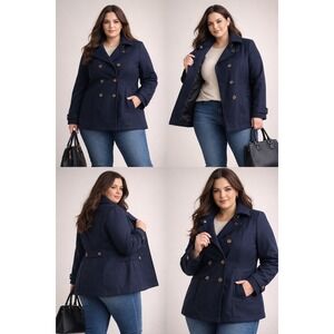 New Look Classic double breasted Navy Peacoat Womens 1X